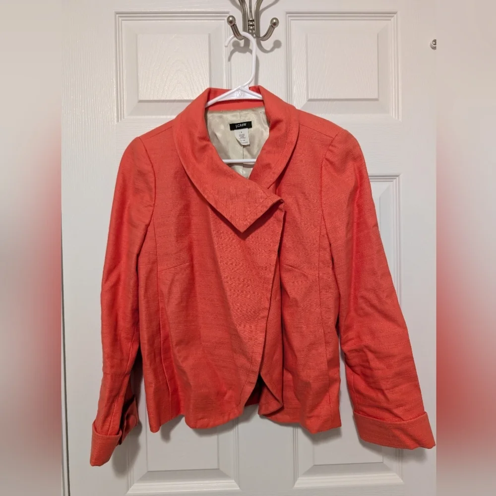 J. Crew, Women's Size 6, Coral, Linen/Cotton Two-Piece Suit,‎
